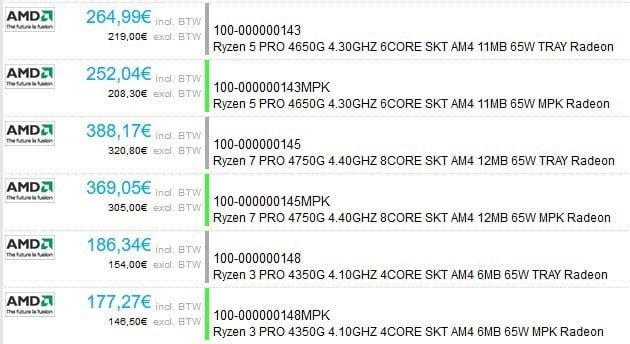 Image 1 : Les APU Ryzen 4000 Renoir d’AMD en stock à partir du 17 juillet