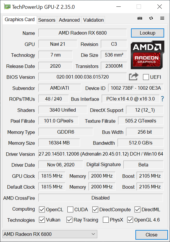 Image 13 : AMD Radeon RX 6800 et 6800 XT : la réponse à Nvidia