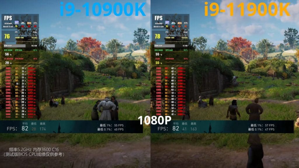 Image 12 : Le Core i9-11900K est moins performant que le Core i9-10900K dans certains jeux