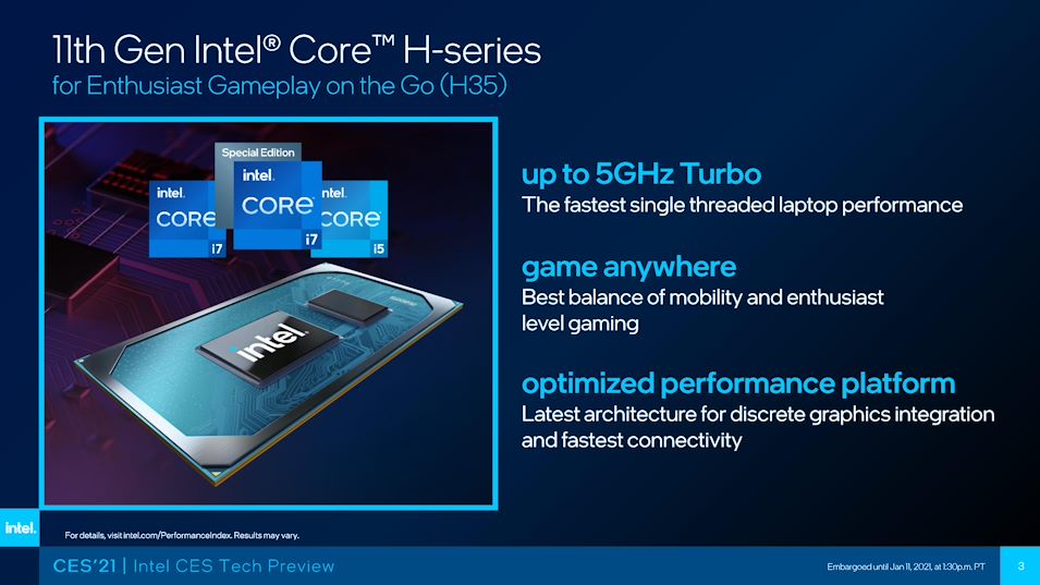 Image 3 : Intel présente trois processeurs Tiger Lake H35 pour les PC ultraportables