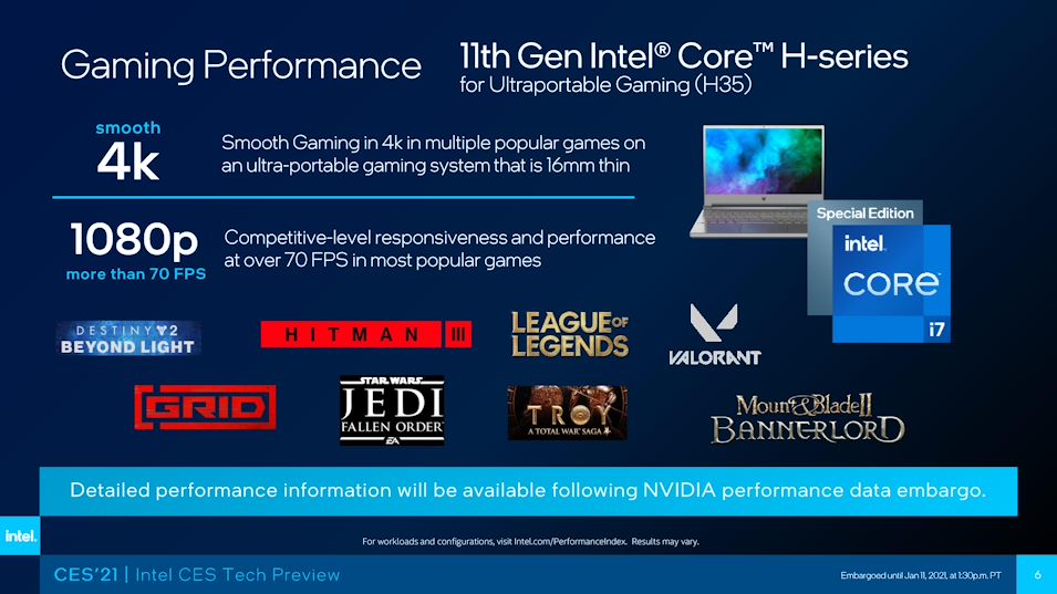 Image 6 : Intel présente trois processeurs Tiger Lake H35 pour les PC ultraportables