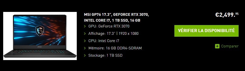 Image 2 : NVIDIA dévoile les 5 premiers PC portables GeForce RTX 30XX, à partir de 2 500 euros