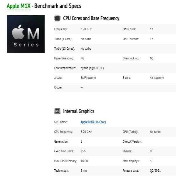 Image 1 : Apple travaillerait sur une puce M1X à 12 cœurs CPU et 16 cœurs GPU